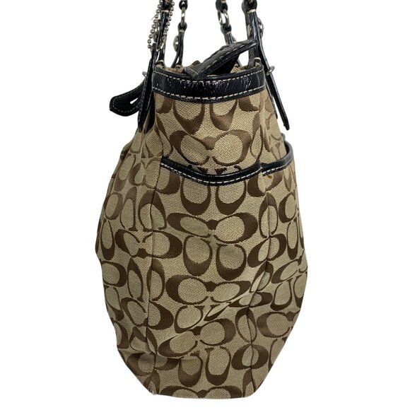 COACH Gallery Signature Jacquard North South Tote Shoulder Bag F16566 + Tag - Picture 2 of 12